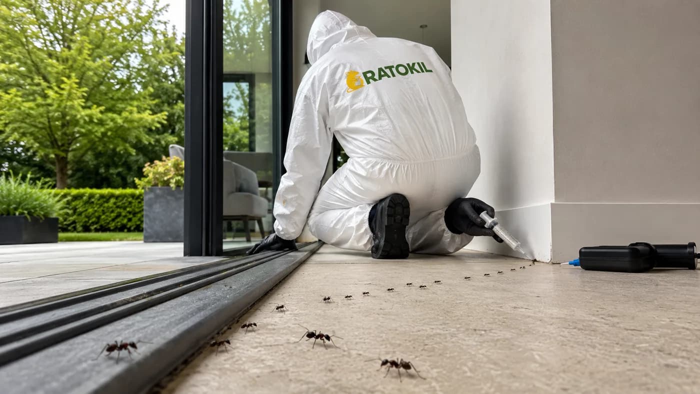 Technicien Ratokil protégeant un logement