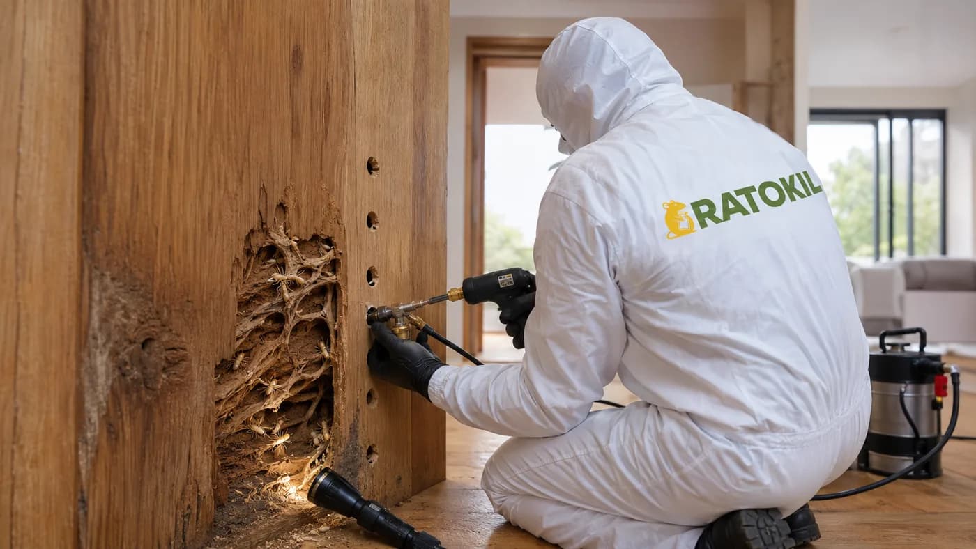 Technicien Ratokil protégeant un logement
